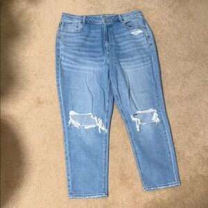 American Eagle Ripped Straight Mom Jeans
